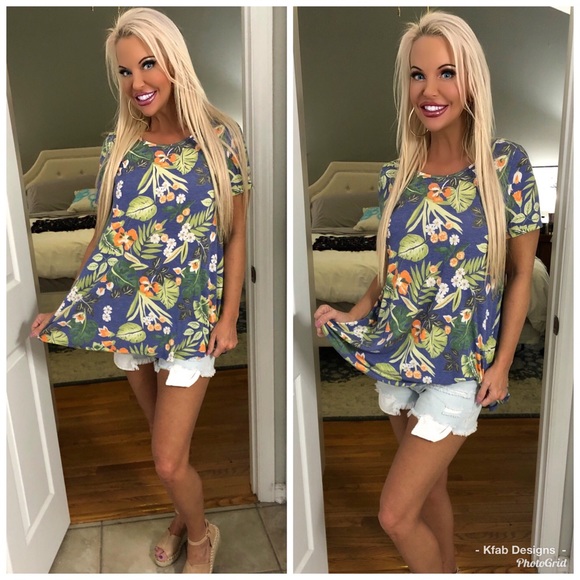 🌴LAST 2! Tropical 🐠 Print Hi Lo Tunic! love ❤️ - Picture 2 of 5